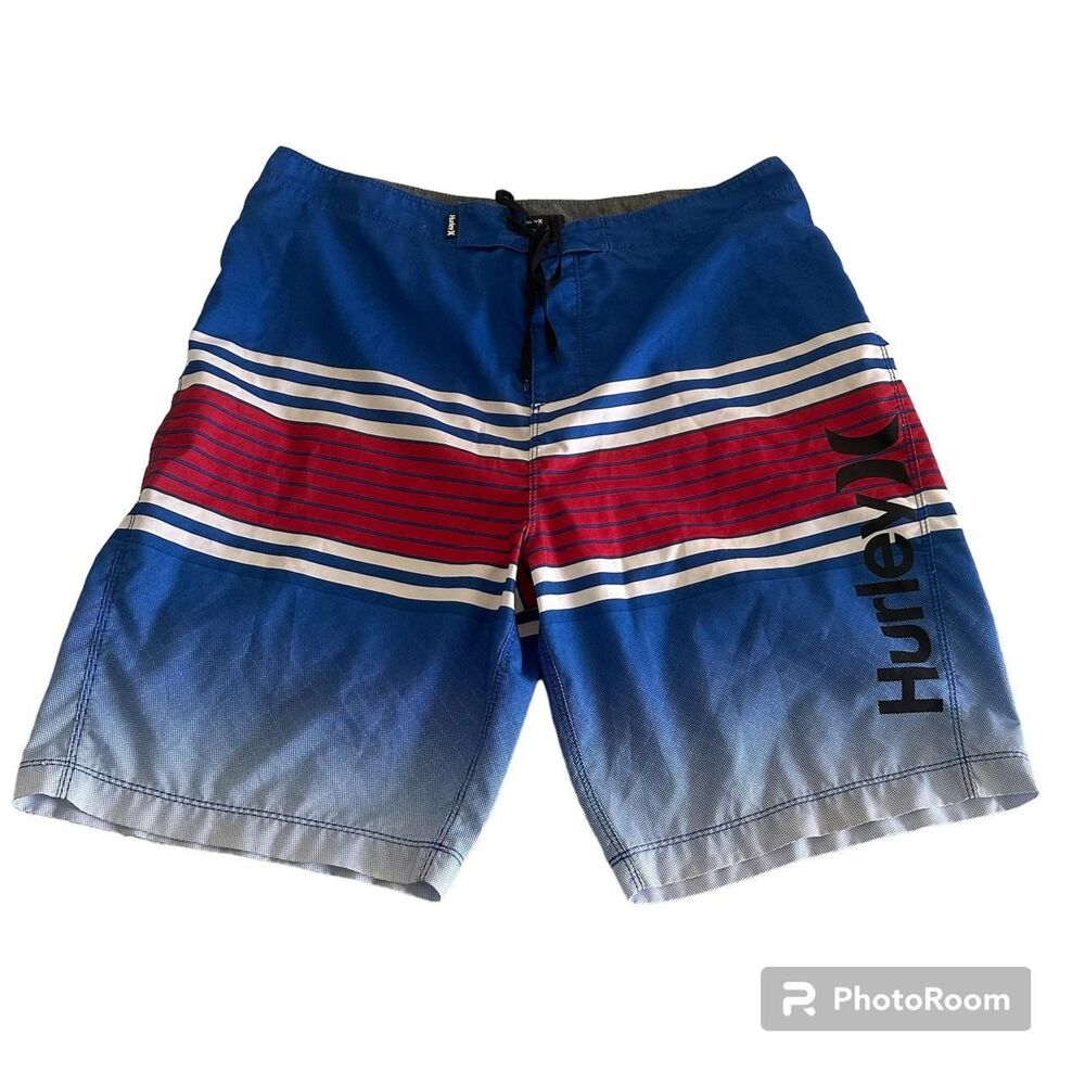 Hurley Men's Blue Swim-briefs-shorts